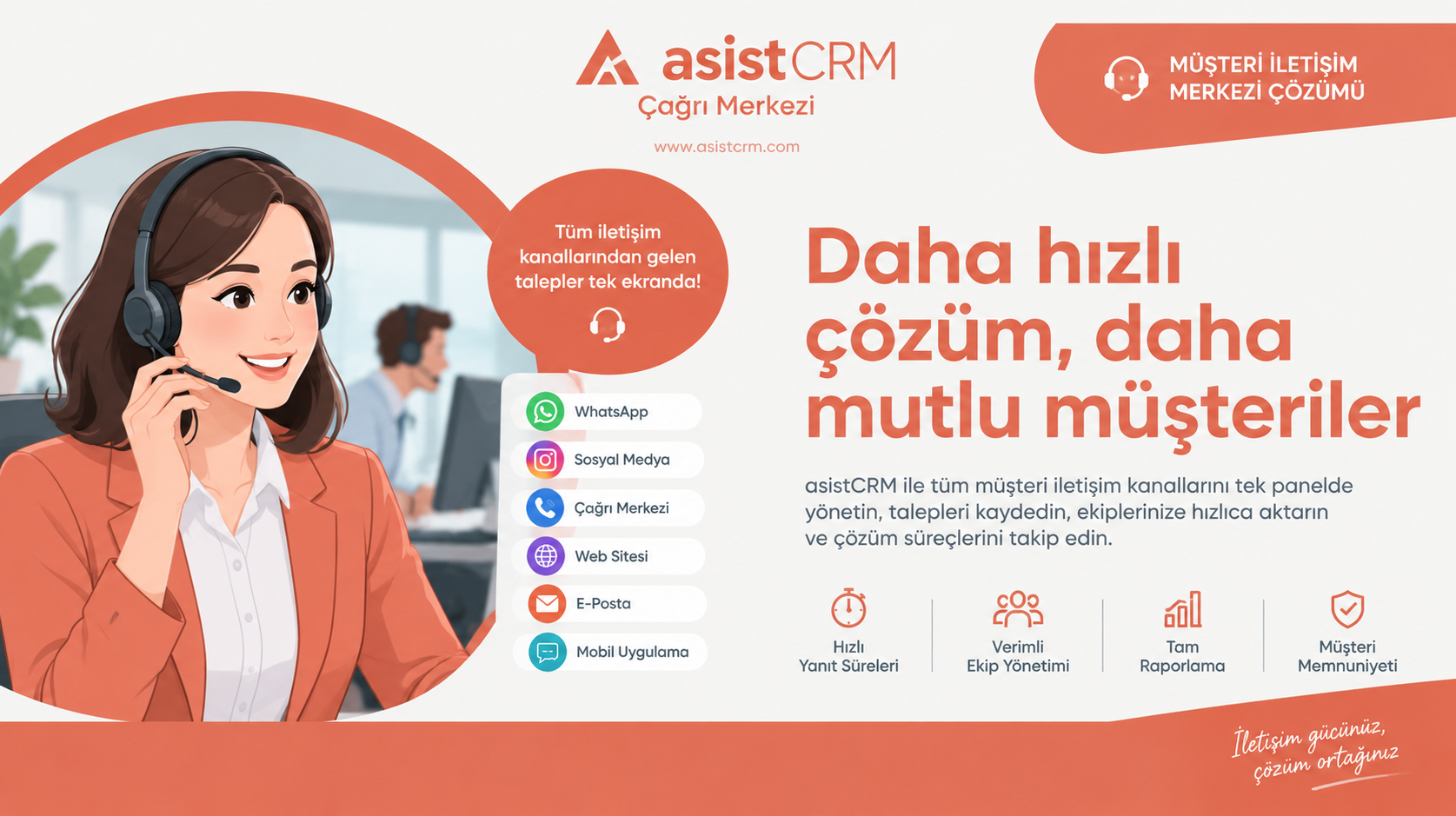 asistCRM çağrı merkezi müşteri iletişim çözümü